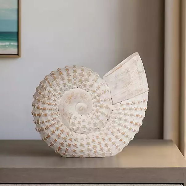 Woven Seashell Statue - White - 12-in – Mellow Monkey