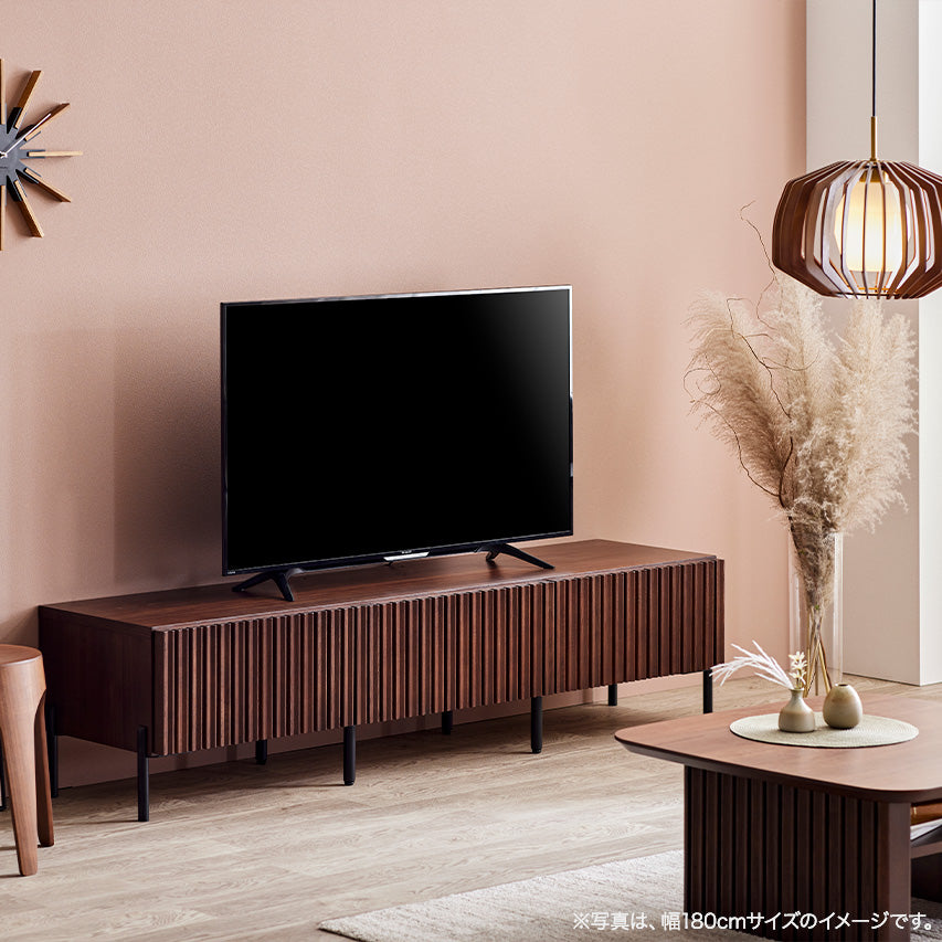 大川家具 モーブル TVボード 幅180cm ｜ オーク無垢材の縦格子が美しい