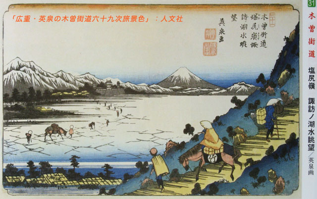 諏訪湖から見る富士