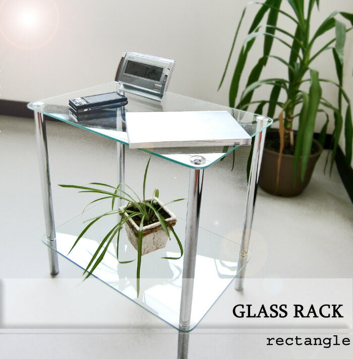 ガラスラック 長方形 テーブル サイドテーブル コーヒーテーブル 強化