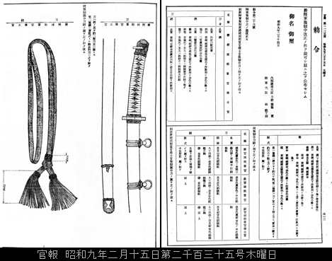 陸軍将校用新軍刀制定