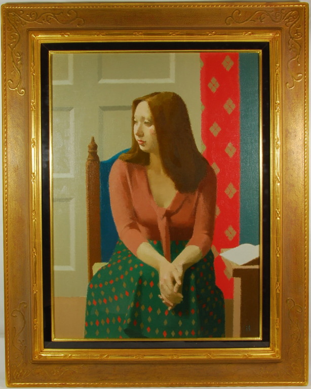 絵画 中村清治作 赤い衣装の婦人 楽天市場】中村清治 赤い服の婦人