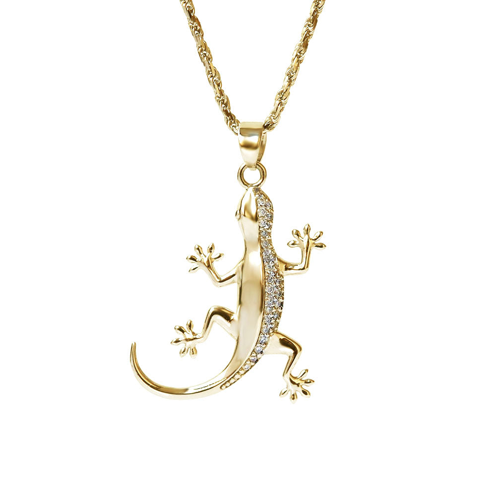 K18 ハワイアン ゲコ ( ヤモリ ) ダイヤモンド ペンダントトップ