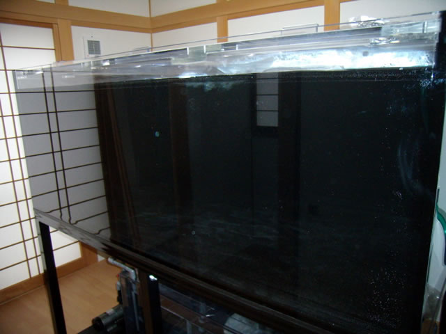 オーバーフロー水槽セット 四面黒つや消し アクリル水槽