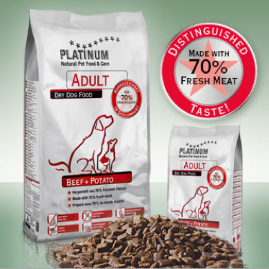 プラチナム ナチュラル ドライフード 成犬(アダルト)用 ビーフ+ポテト