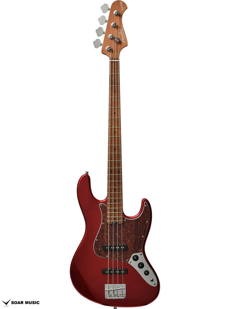 ジャズベース バッカス Bacchus 赤色 レッド 鼈甲柄ピックガード