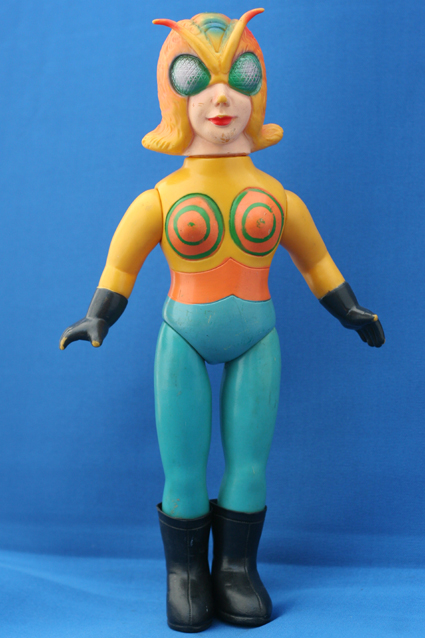 当時物 旧バンダイ 仮面ライダー 怪人 蜂女 ソフビ 蜂女 – 昭和玩具研究+
