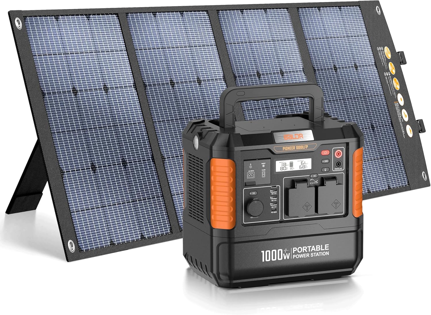 BALDR ポータブル電源 1000W リン酸鉄リチウム電池 200Wソーラーパネル