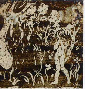 バーナードリーチ 素描 因幡の白兎 うさぎ 色紙 民藝 民芸 みんげい 柳