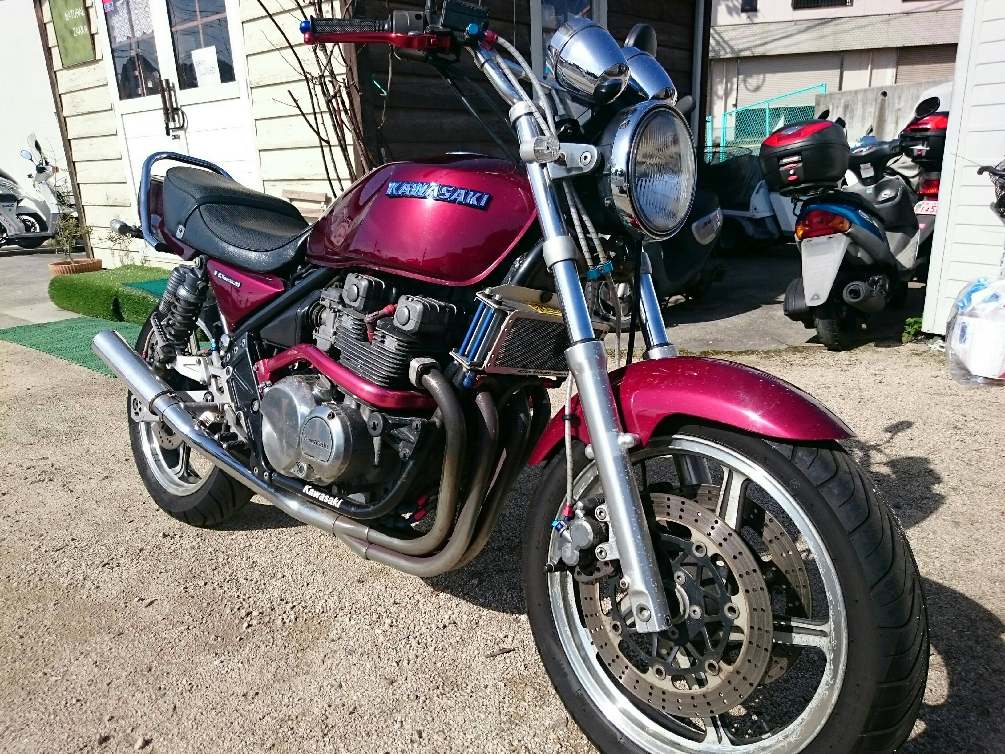 K*S様 KAWASAKI ゼファー400用ワインレッド バイクタンク