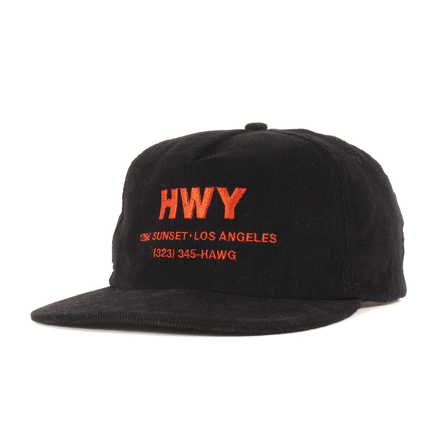 HWY (ハイウェイ) ブランドロゴ コーデュロイ 6パネルキャップ