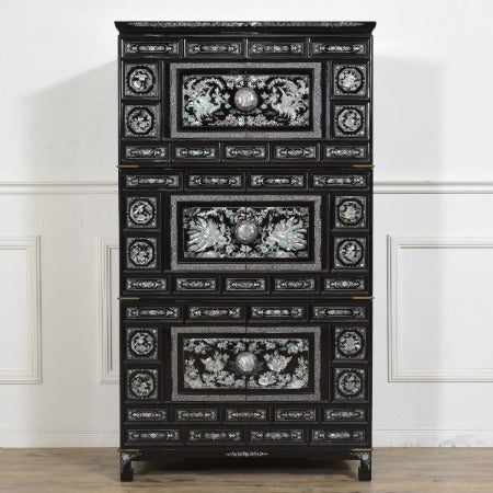 韓国製 黒塗螺鈿箪笥 #32081 – camori ヴィンテージ家具・北欧