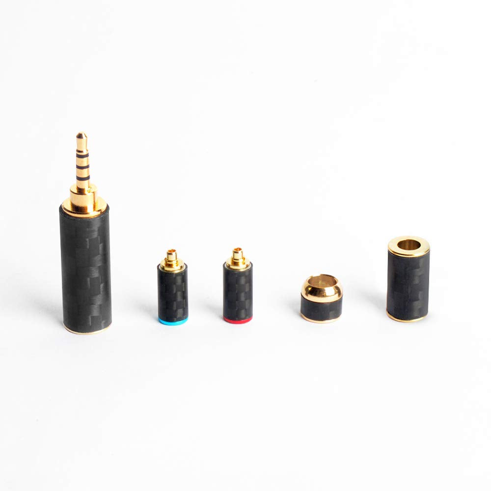cooyin 変換プラグ 4.4mm バランス mmcx 炭素繊維外被 金メッキプラグ