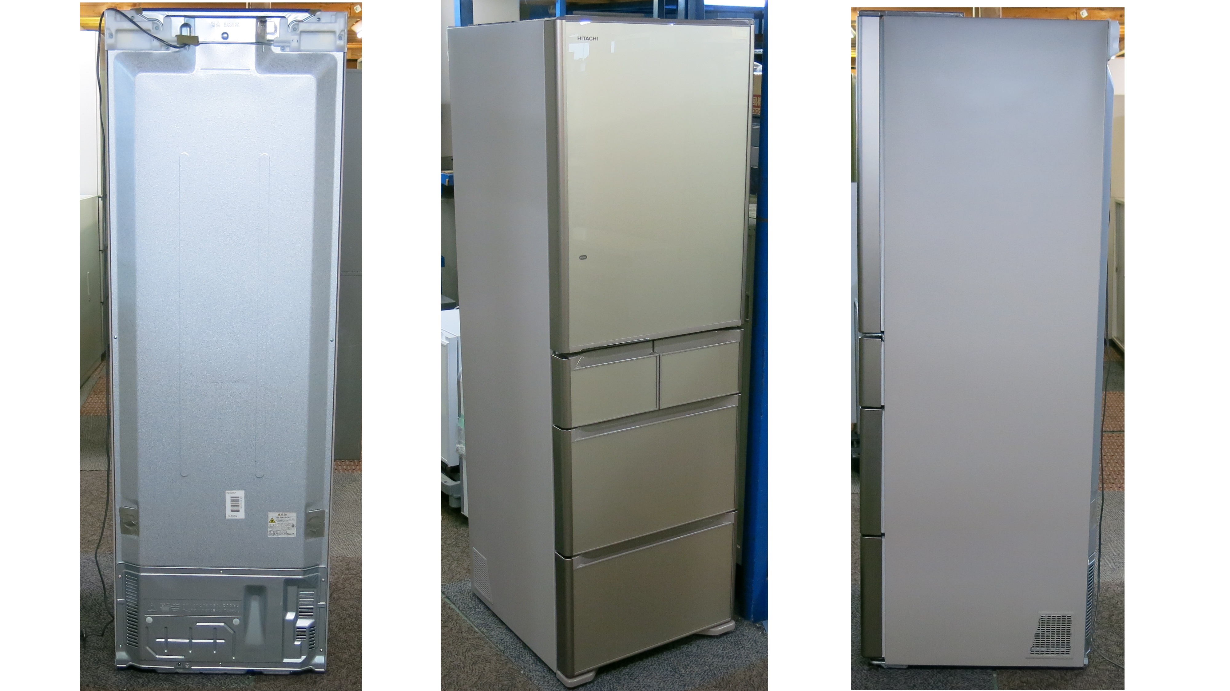 中古 日立 2015年製 ノンフロン冷凍冷蔵庫 片開き5ドア R-S4200F(XN)型