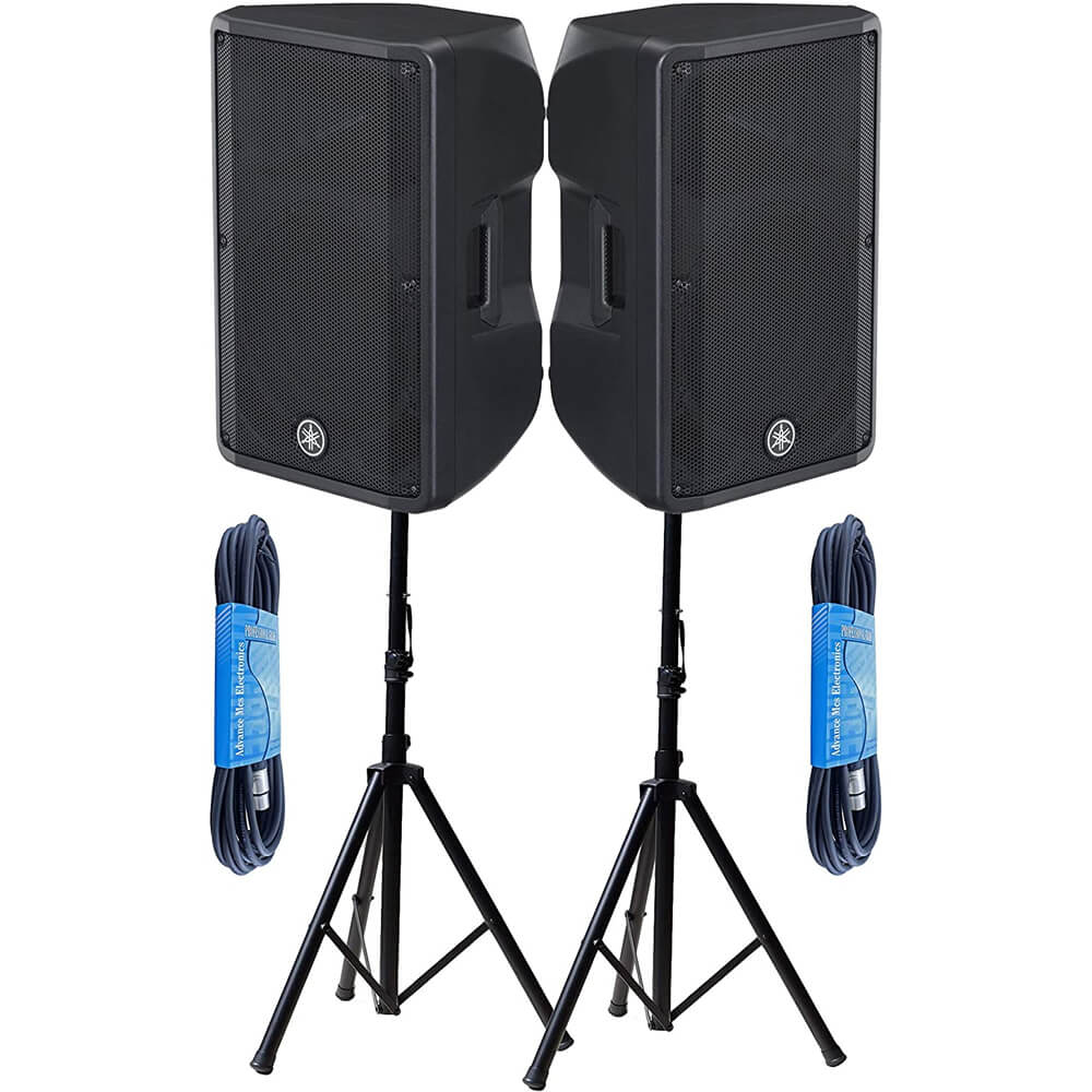 Yamaha DBR12 12-Inch 2-Way 1000-Watt Powered Speaker Pair Bundle