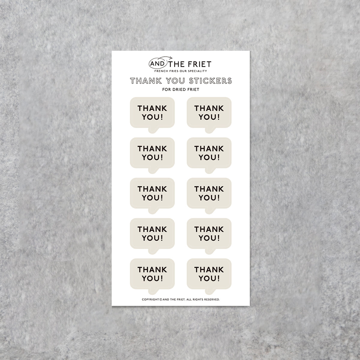 デコシール：THANK YOU STICKERS｜アンド ザ フリット公式通販