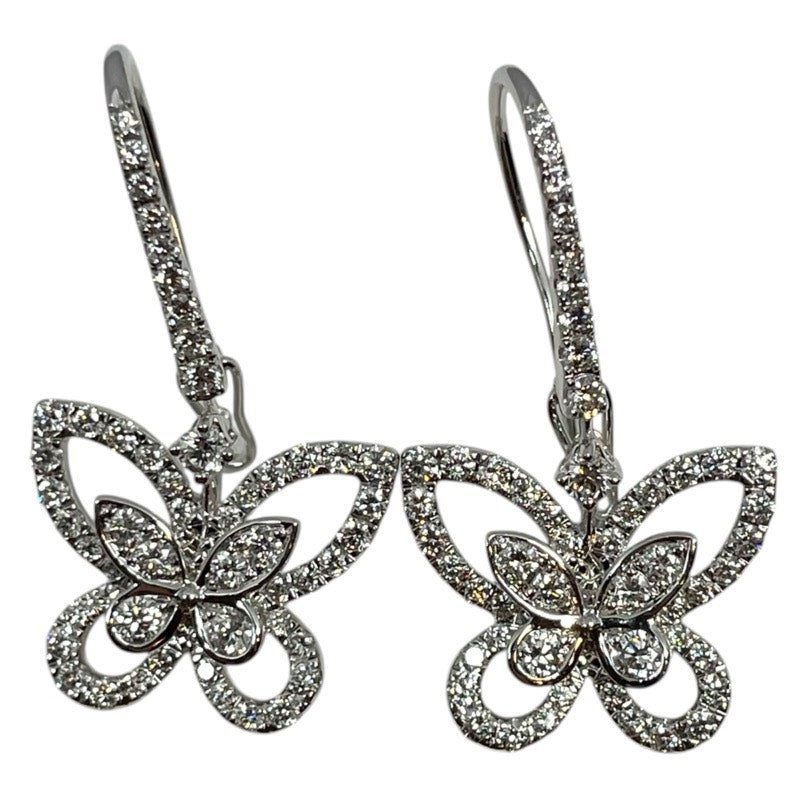 グラフ GRAFF バタフライシルエットドロップピアス ホワイトゴールド