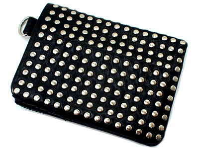 HYSTERIC GLAMOUR スタッズ 財布 ロゴスタッズ 三つ折りウォレット