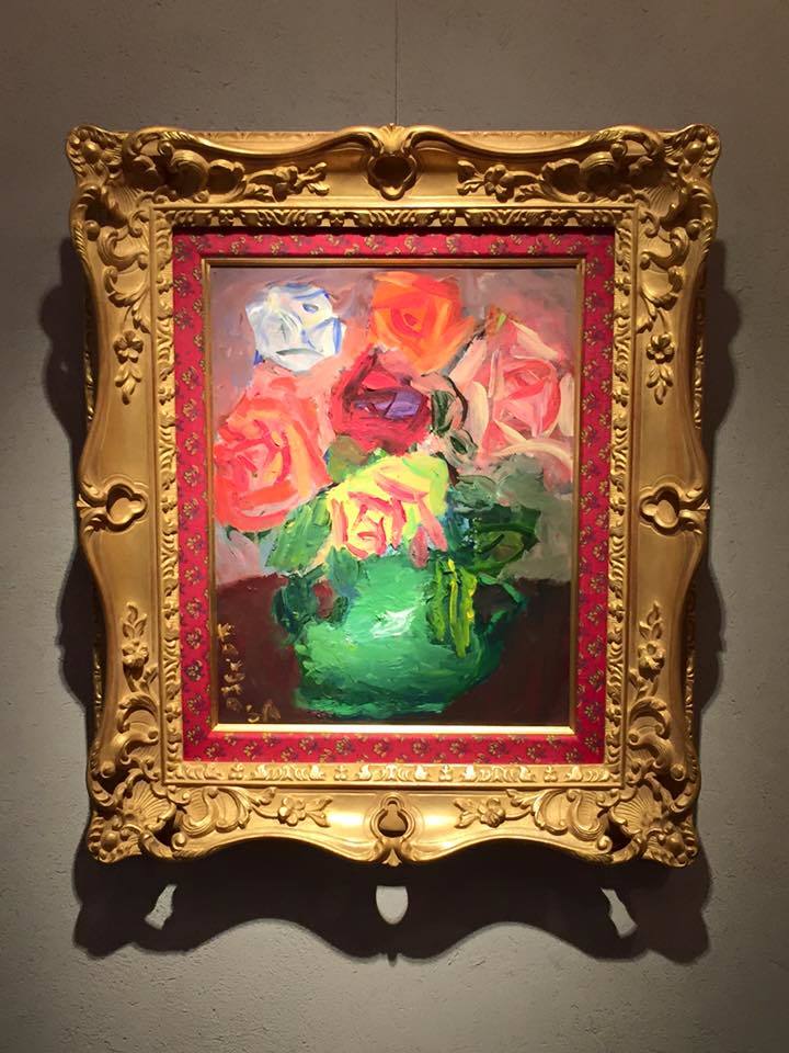 中川 一政、「薔薇」、希少画集・額装画、日本製・新品額縁にて額装致し