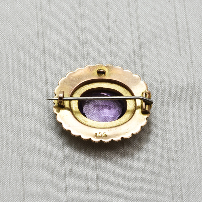 9ct.Amethyst Pearl Broach B-150 | アンティークジュエリー GoodWill