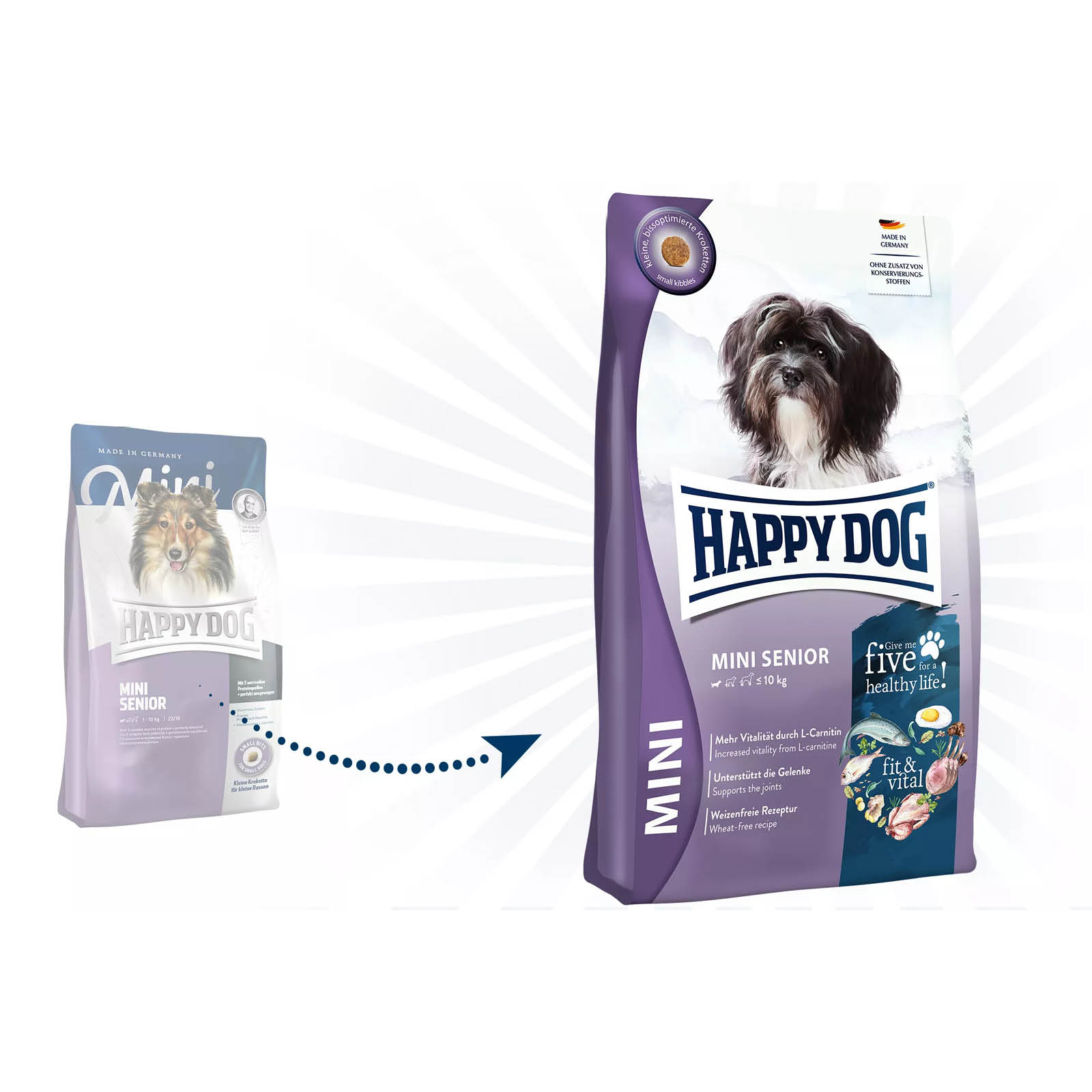 4kg×2個]ハッピードッグ ミニシニア ドライフード (賞味期限写真あり