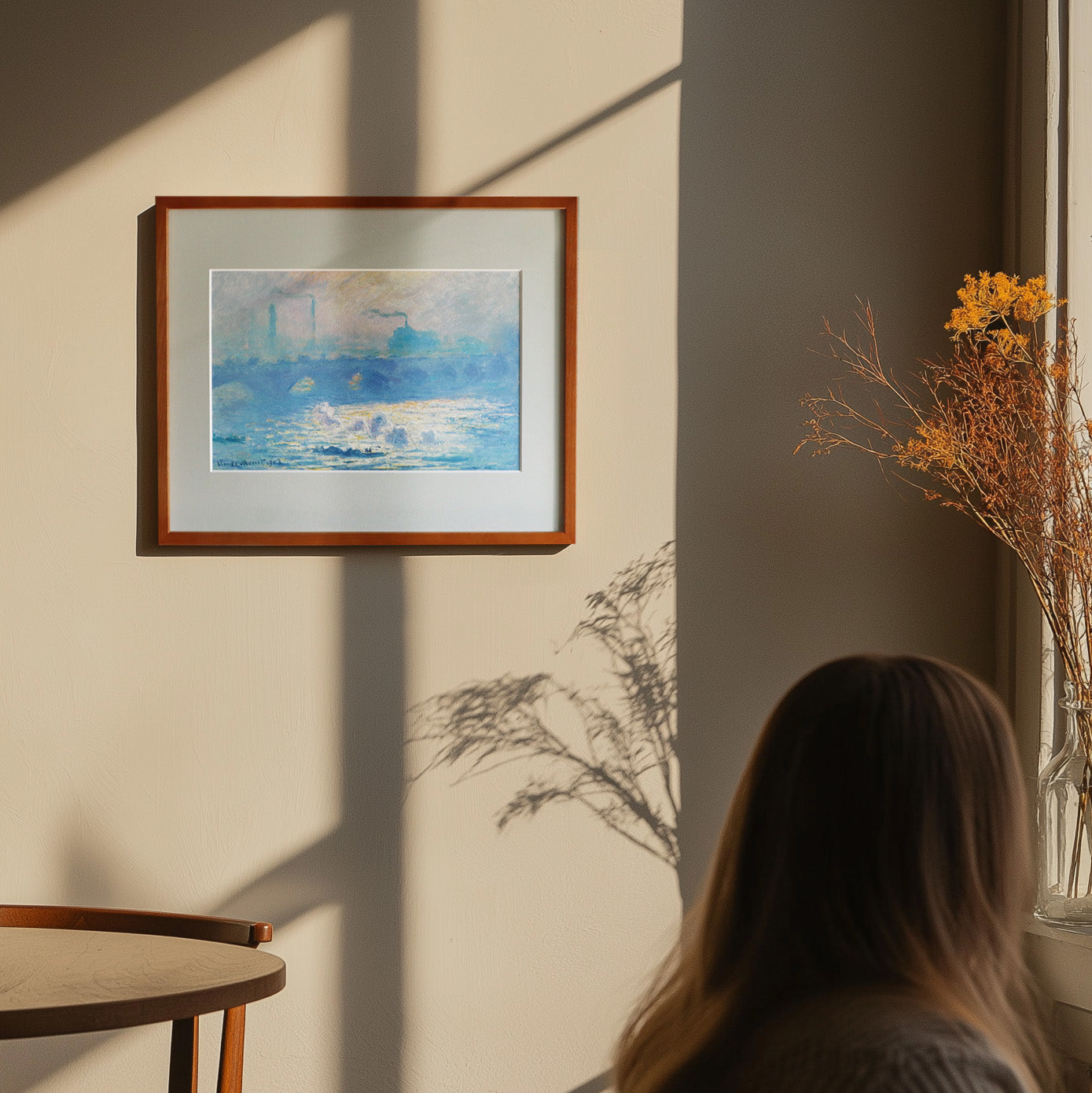 クロード・モネ 「ウォータールー橋」アートポスター（フレーム付き