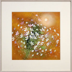 美品 荒木幸史「コスモス」肉筆画 直筆サイン入り 2012年 コスモスの