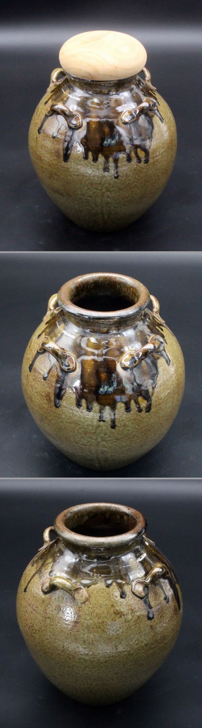 丹波焼 尾中窯 市野克作 茶壷 共箱 茶道具 飾り壷 茶道具