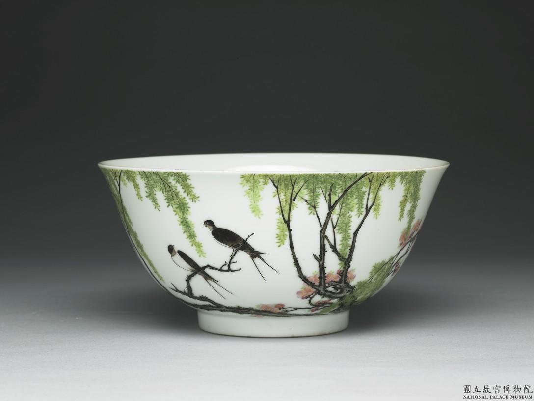 清雍正琺瑯彩花鳥碗-數位典藏與學習聯合目錄