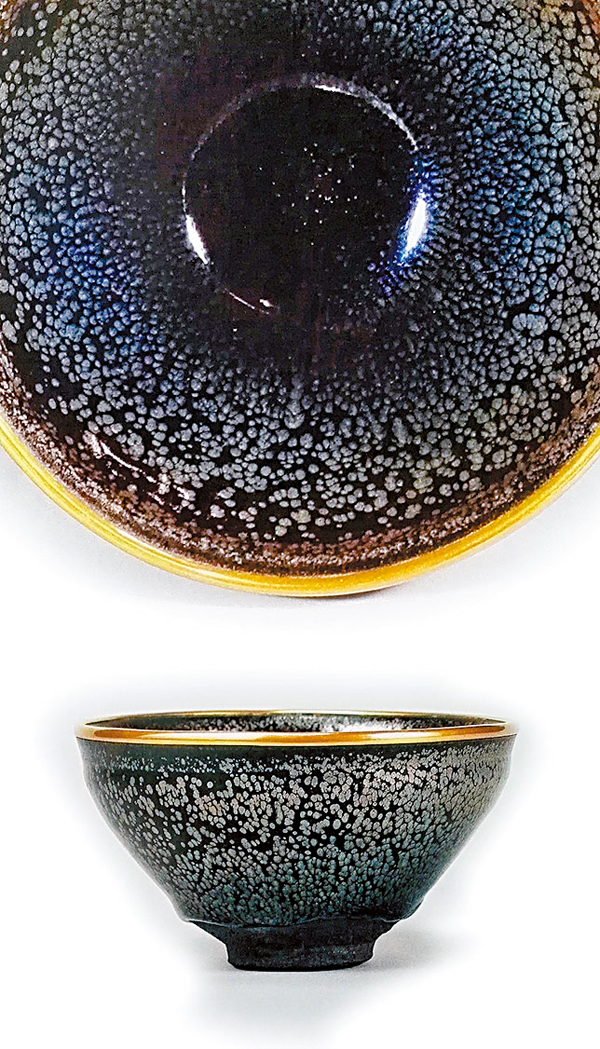 中国美術 宋 天目茶碗 油滴天目 TK019 中国 宋代建窯 窯変 油