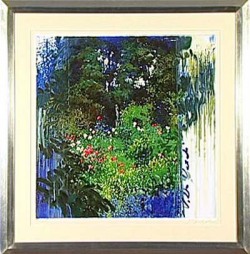 J.トレンツ.リャド作 ヴィラヴェルディ(彫刻のある庭) シルクスクリーン