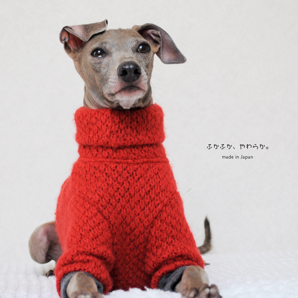 犬服 ニット セーター 手編みオーダー ウール100%