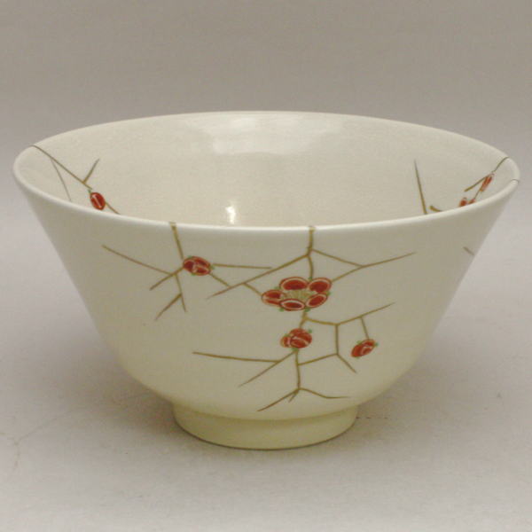 茶器/茶道具 抹茶茶碗】 磯御庭焼き 井戸型 梅枝紋 隆陶画 島津家磯御