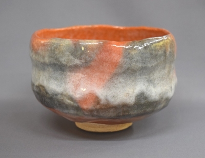 茶道具 小川長楽 作 赤楽 しめ縄 茶碗 在印 保証(K-A410) Amazon.co.jp