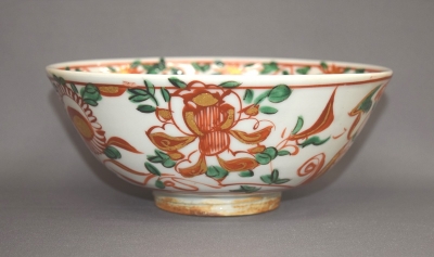 時代 永楽 呉須 赤絵 深皿 福紋 12客 アンティーク MOR70627 時代 永楽