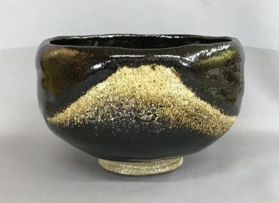 九代大樋長左衛門黒四方茶碗