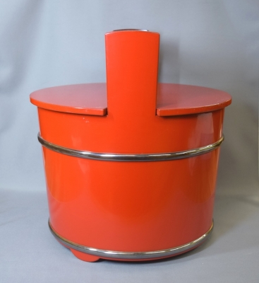 五代川端近左 碌々斎好 朱手桶水指 | 茶道具 小西康のぶろぐ