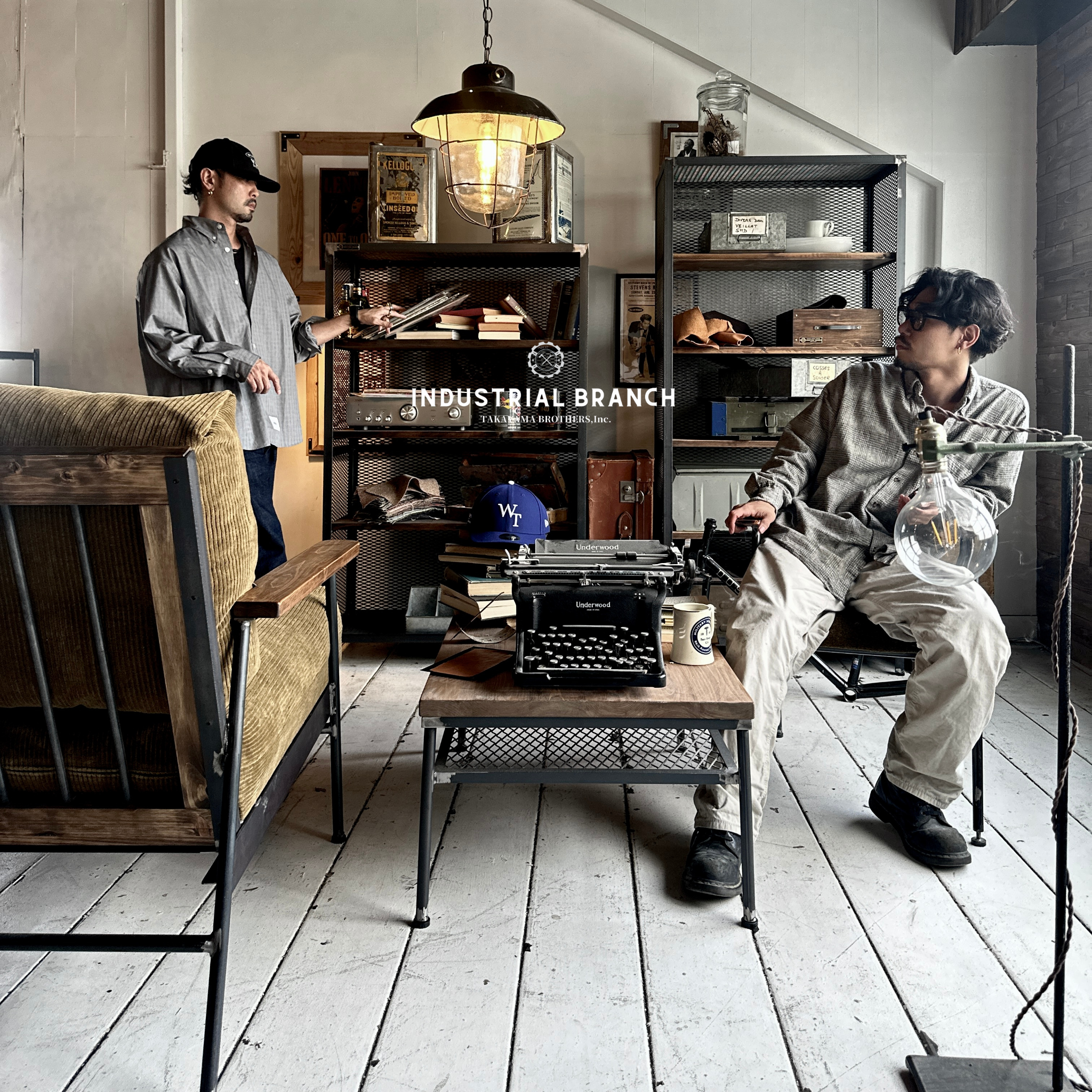 インダストリアルブランチ【シューズラックベンチ（展示品）】アイアン