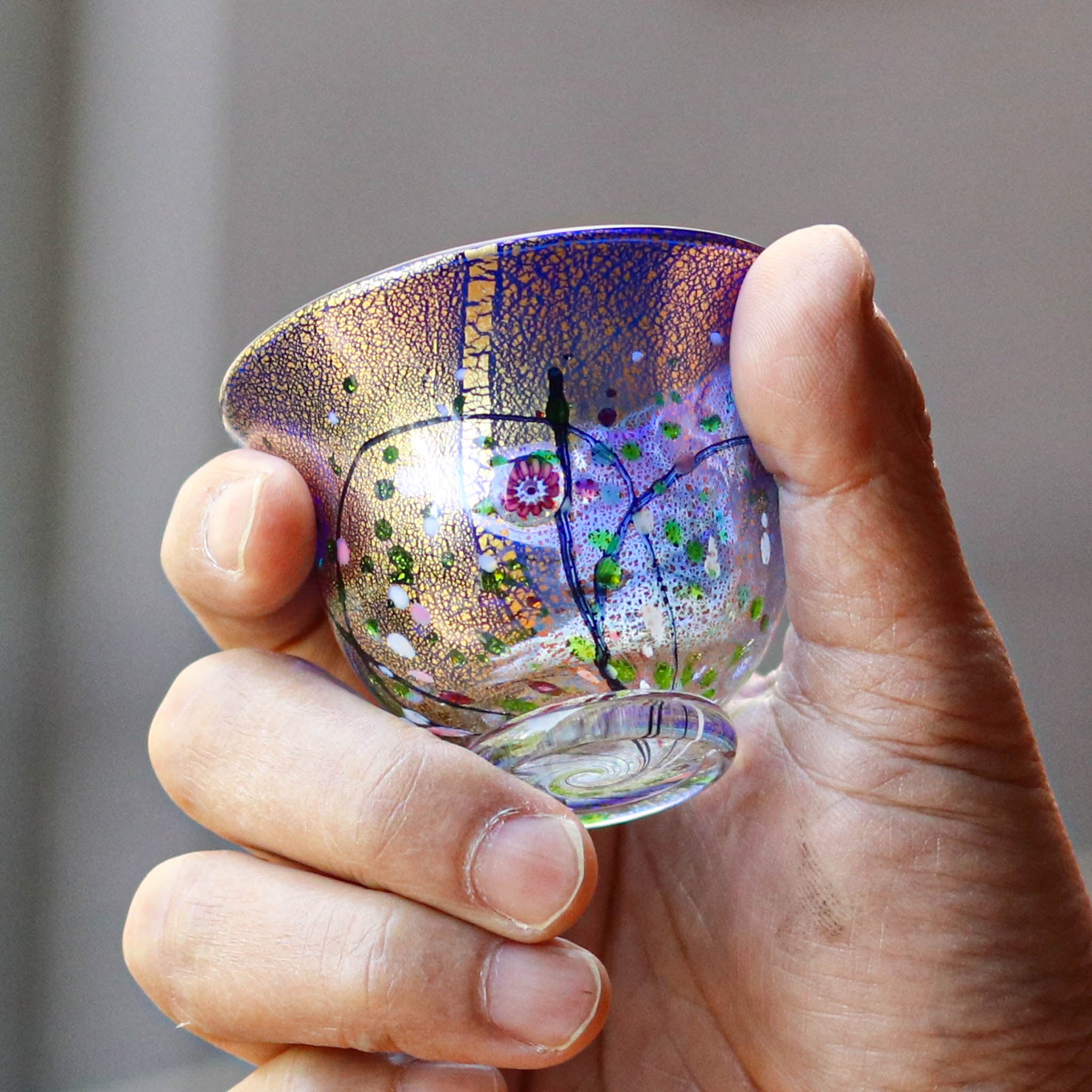 骨董 時代ガラス 希少 金赤ガラス 掻き揚げ紋 カラフェ 酒器 ウラン