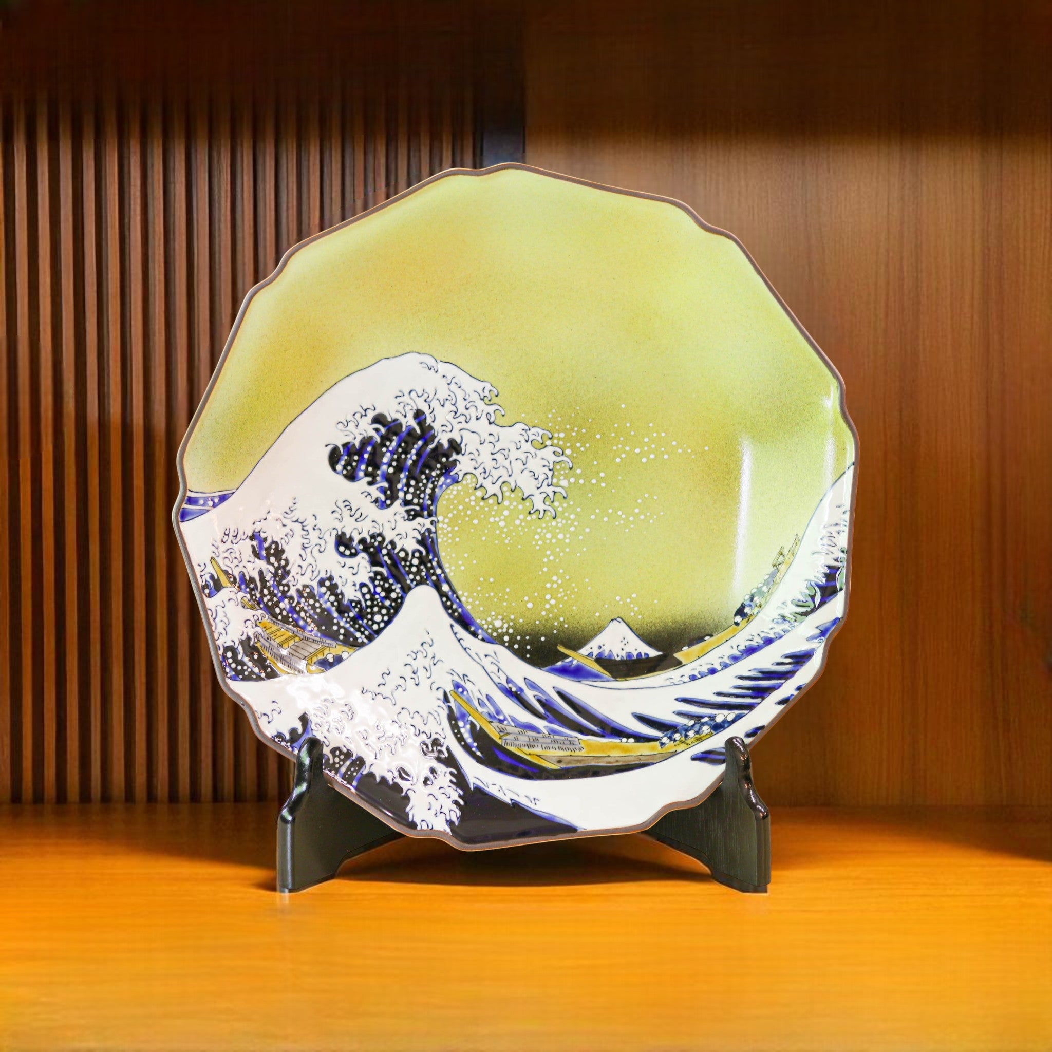 HOYAクリスタル 飛鶴金縁波文様大皿 大幅値下げ中 早い者勝ち HOYA