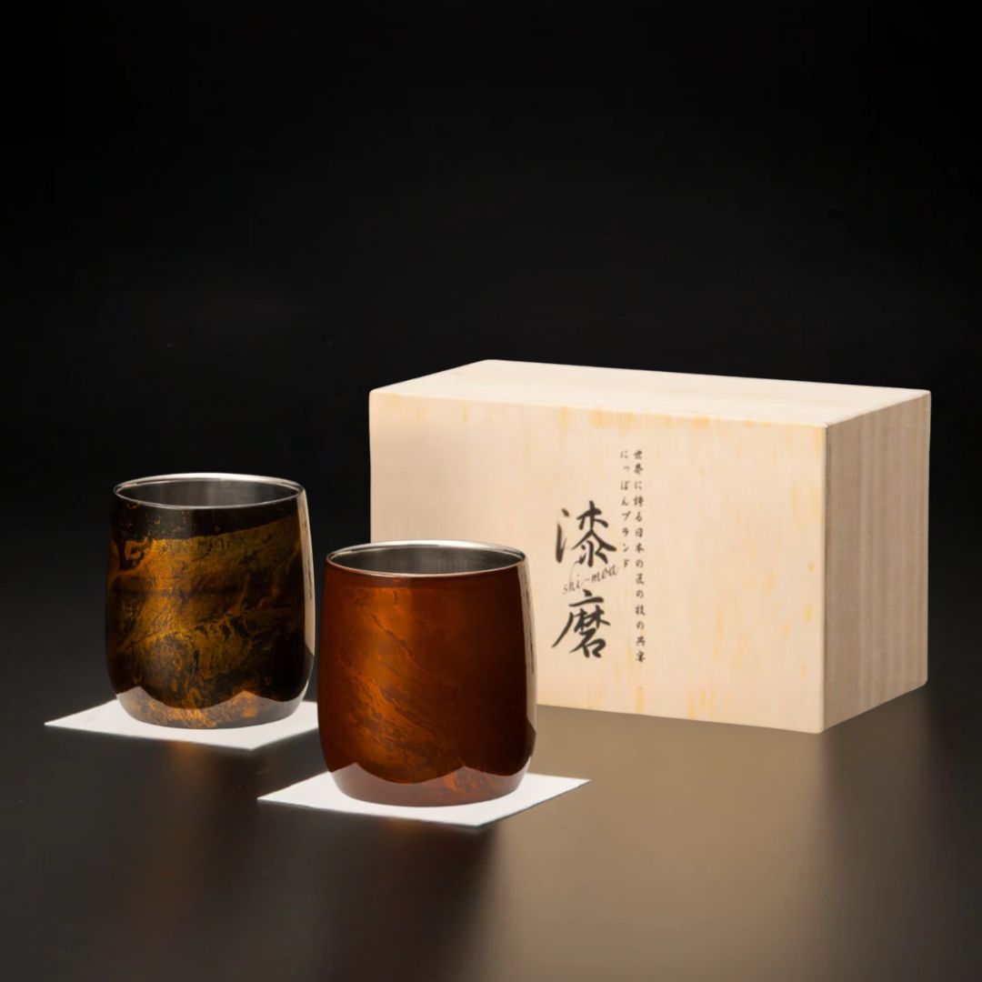 山中塗 カップ | 白檀 ダルマ | 二重構造 黒×赤セット | ウチキ