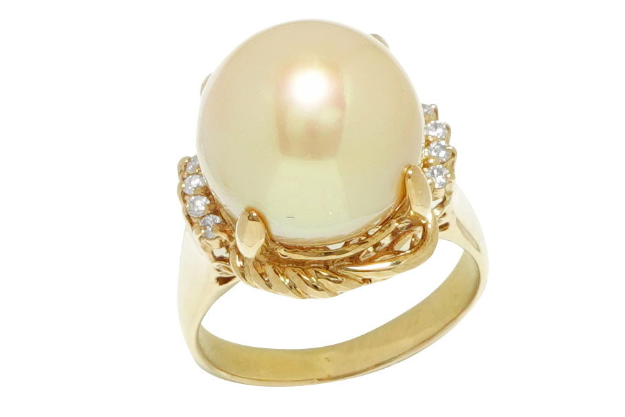 パールとダイヤモンド18金ゴールドのブドウトップ兼ブローチ16g パール