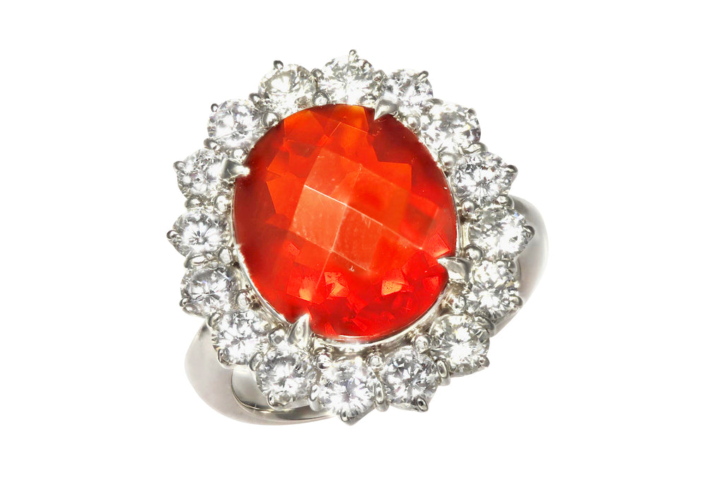 Common Opal Pt900コモンオパール ダイヤモンドリング (NO.303903