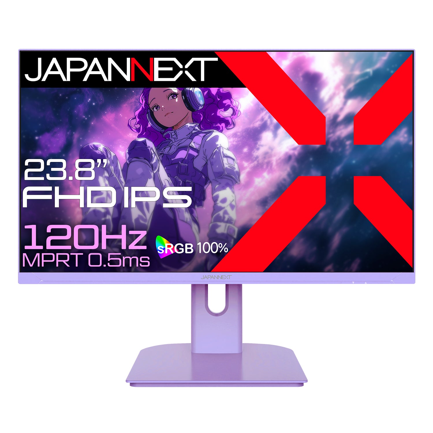 パープルモデル】JAPANNEXT 23.8インチ IPSパネル搭載 120Hz/0.5ms