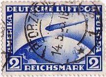 外国切手6枚（イタリア：1933年ツェッペリン、航空切手）