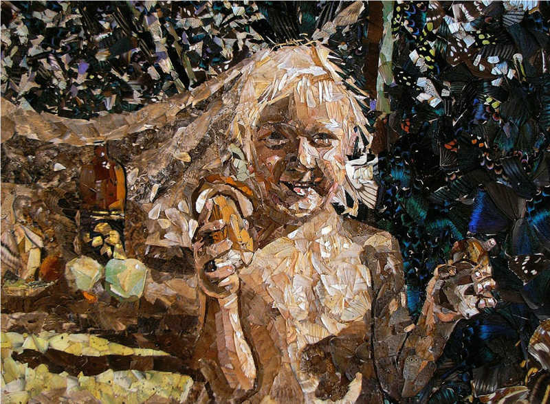 蝶画 羽根細工 モルフォ蝶 蝶羽画 羽根絵画 蝶額 蝶画 羽根