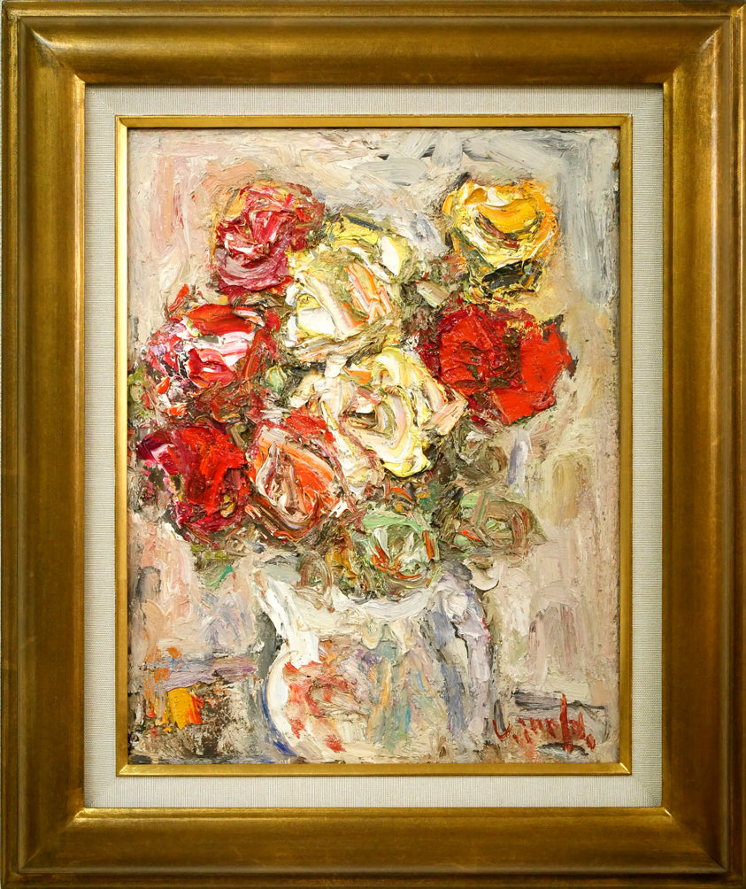 平沢喜之助「薔薇」油絵・F6号 絵画買取・販売の小竹美術