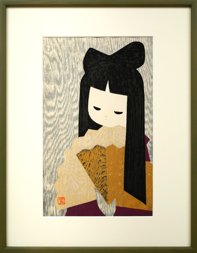 河野薫「おうぎ」木版画 絵画買取・販売の小竹美術