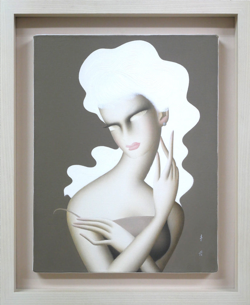 肉質油絵横6号額装仕上げ品【60cm】【10mm】【18K刻印あり】【Miami