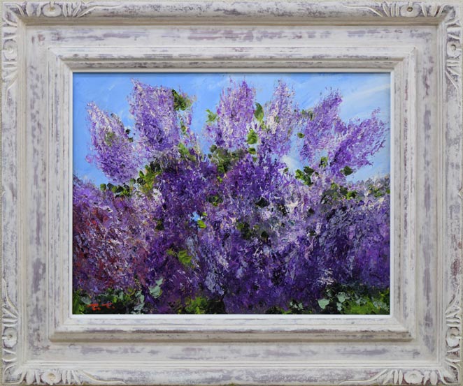 油絵 油彩 油彩画 絵 絵画 【ライラック】A4 油絵 油彩 油彩画 絵 絵画